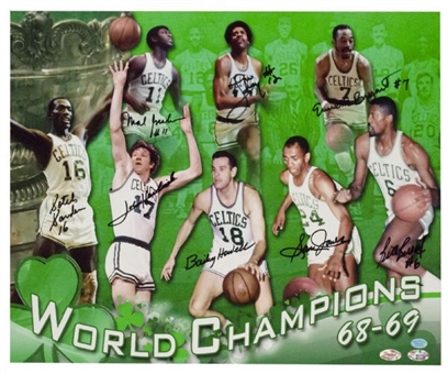 1968-69 Boston Celtics Team Signed Champions 16x20 Photo w/ Bill Russell